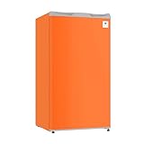 ARCTIC CHEF Mini Refrigerator-Freezer Compartment-Adjustable Thermostat Control-Reversible Doors-Ideal for Dorm, Office, RV, Garage, Apartment-ORANGE, 3.2 CU.FT