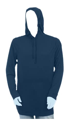 Big and Tall - Mens T Shirt Hoodie - Long Sleeve w/o pocket