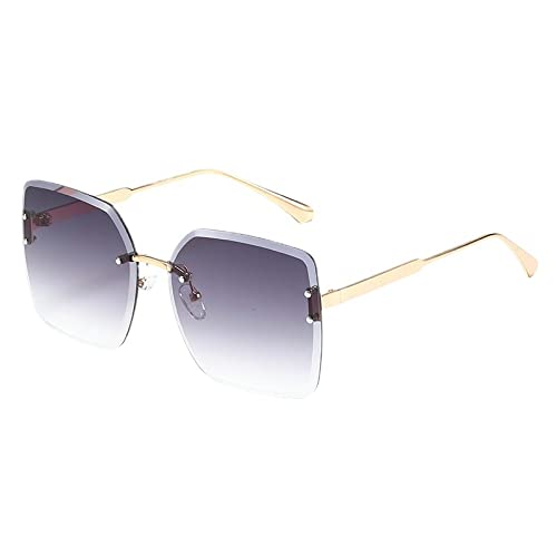 Lunettes de soleil sans monture homme et femme carrées rouges vintage UV400 taille unique C2