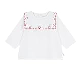 Petit Bateau Blouse bébé en Popeline de Coton Manches Longues, brodée cœurs