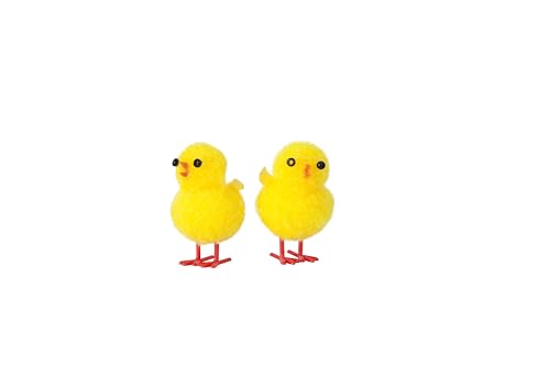 Rubies Pollo Amarillo Algóndon Pascua, 3.5 centímetros, Paquete de 36 Unidades, Decoración Pascua, Figura Pollitos, La Mona