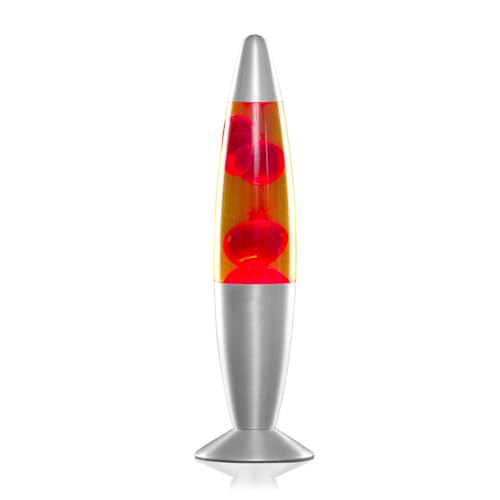 InnovaGoods® Lampara de Lava, Lámpara de Lava Relajante, Lamparas de mesita de noche, Funciona con una bombilla R39 de 25W, ideal para habitación, Salón, Sala de estar. (Color Rojo)