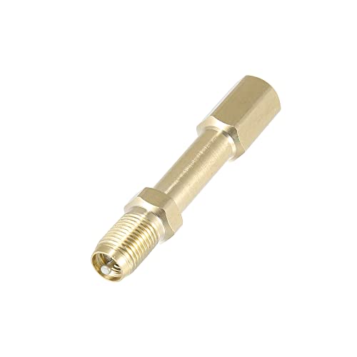 Image of X AUTOHAUX 50mm /1.97 inch Long Brass Auto Tire Valve Extension Adaptor Air Tyre Stem Extender Inflation Stright Bore for Car Truck Motorcycle Bike Mower Scooter