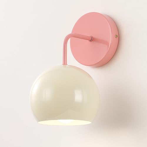 Lámparas de Pared, Aplique de Pared para habitación Infantil, lámpara de Pared nórdica de Color Globo, Apliques E27 Color Blanco Crema para Sala de Estar y Pasillo.
