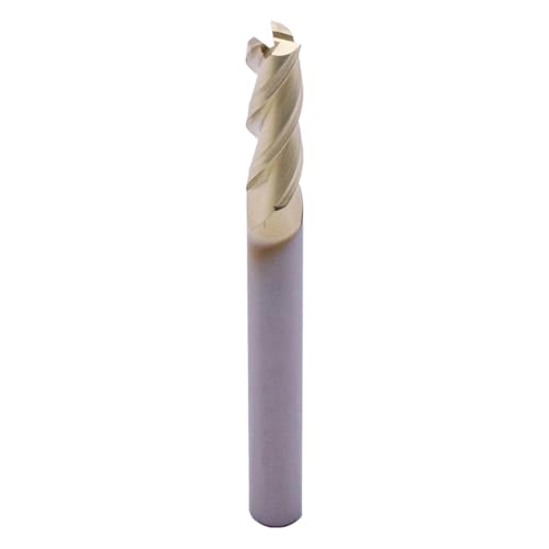 Image of 5Pcs 3 /16 inch 3 Flute Solid Carbide Square End Mill, ZrN Coated for Aluminum | 37 Helix, 3 /16 inch Cutting Dia, 3 /16 inch Shank Dia, 5 /8 inch Length of Cut, 2 inch Overall Length, for Milling Aluminum and Copper