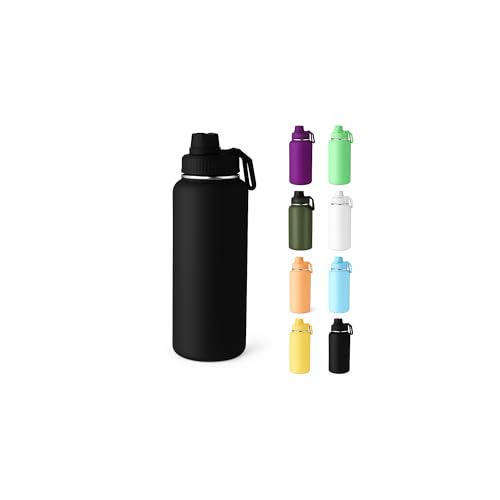 Garrafa Térmica 1L Preta – Aço Inox 304 e Alça Articulada, Mantém...