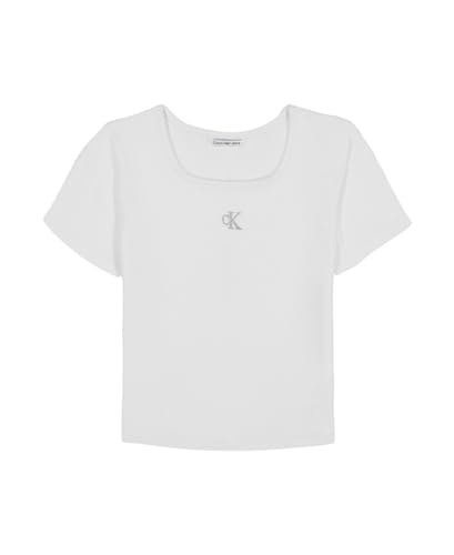 Calvin Klein Girls' Short Sleeve Babydoll T-Shirt, Soft & Comfortable