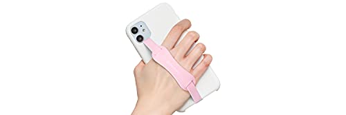 Sinjimoru 伸びる携帯ストラップ スマホ スタンド機能付きのシリコン携帯電話ホルダー スマホ 落下防止 片手操作に便利なグリップ型のスマホ リング Apple iPhone Androidスマホケース対応のスマホバンド Sinji Loop Stand ピンク