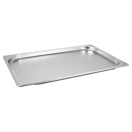 Acense Stainless Steel 1/1 Gastronorm Height- 2cm Capacity-2.5 Litre - Large Food Container Catering Tray for Roasting and Catering Use