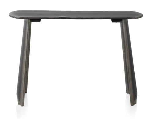 Console laquée pour entrée étroite meuble gain de place métallisé - 2