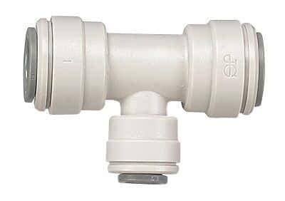 John Guest Reducing Tee Adapters, 3/8 OD to 1/4 OD, Acetal, 10/Pk