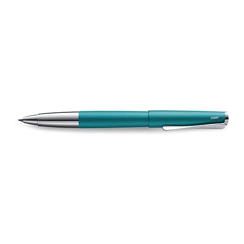 Lamy 1233748 studio Tintenroller 366 - Zeitloser Tintenroller in der Farbe Aquamarine aus rostfreiem Edelstahl und propellerförmigem Clip Cover