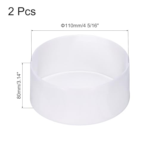 Image of uxcell 2pcs Rubber End Caps 110mm (4 5 /16 Inch) ID x 80mm(3 1 /8 Inch) H Vinyl Round Tube Bolt Cap Cover Screw Thread Protectors Clear