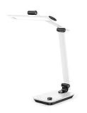 Schreibtischlampe, LED Dimmbar Tischlampe, Professionell Mehr Helligkeiten Schreibtischleuchte, Automatische Helligkeitsanpassung Tageslichtlampe, Lesen , USB Port, Weiss