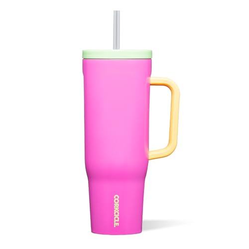 Corkcicle Cruiser Insulated Tumbler - Keeps Drinks Cold 20 Hours - Triple-Insulated Stainless Steel - Spill-Proof Lid - Summer Drinkware Gift - Keeps Drinks Ice Cold - 40 oz - Sunglass Tan