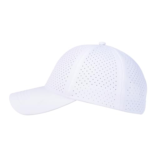 Image of FEINION Men Summer Adjustable Performance Hat Breathable Snapback Laser Perforated Mesh Baseball Cap