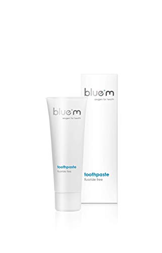 BlueM Toothpaste Fluoride Free - 75ml - with Active Oxygen - for Daily Oral Care - Helps Teeth and Gums Stay Healthy