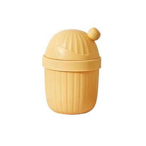 Caneca de basura con tapa Amarilla para baño
