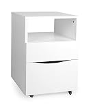 Leomark Meuble en Bois pour Chambre d'enfant, Blanc Bureau, bibliothèque pour Enfants et Adolescents, Bureau d'ordinateur (Caisson de Bureau)