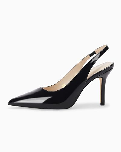 Image of Womens Slingback High Heels Pointed Toe Slip On Dress Shoes | Closed Toe,Stiletto Heels,Women's Pumps,Dressy Casual,Party,Wedding,Prom,Work Shoes,Going Out