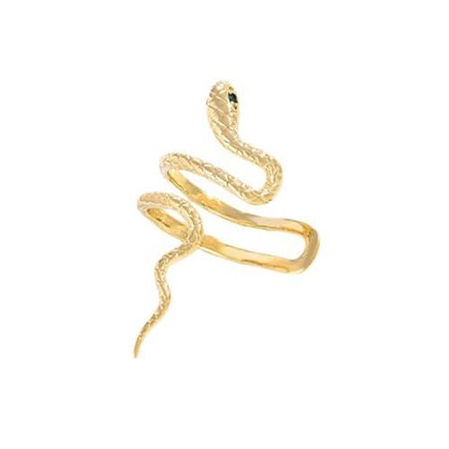 Boucle d'oreille serpent sans perçage au design 3D sculptural pour femme