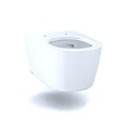 TOTO RP Wall-Hung Contemporary D-Shape Dual Flush 1.28 and 0.9 GPF Toilet with CEFIONTECT, Cotton White - CT447CFG#01