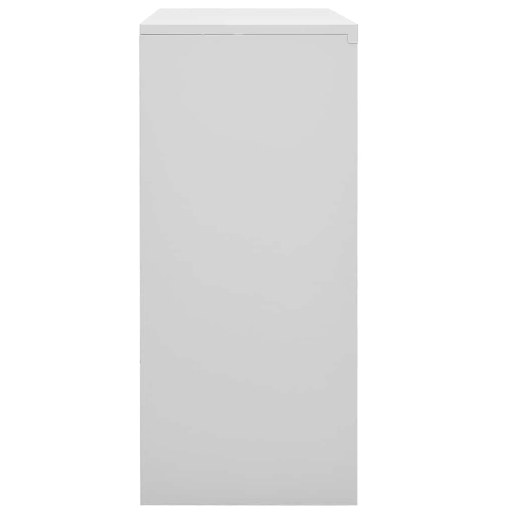 Armoire de Bureau en Acier Gris Clair 90x40x90 cm avec Porte Coulissante