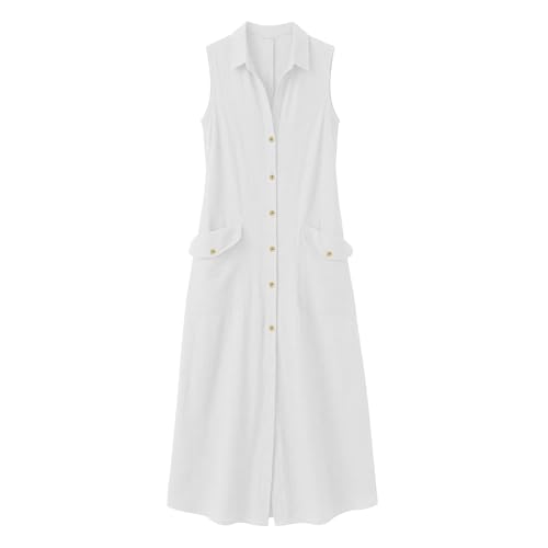 Robe longue lin coton à poches pour silhouette fluide et légère - 4