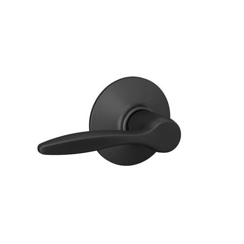 Image of Schlage Delfayo Hall /Closet Passage Door Handle, Reversible, Matte Black | Hall or closet lever door handle with no lock, Easy to install, Certified durability, Universal fit
