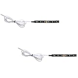 Geeon 2PCS 4inch White Led Strip Light for Motorcycle 12v 2835 SMD LEDs Flexible Atmosphere Lights f
