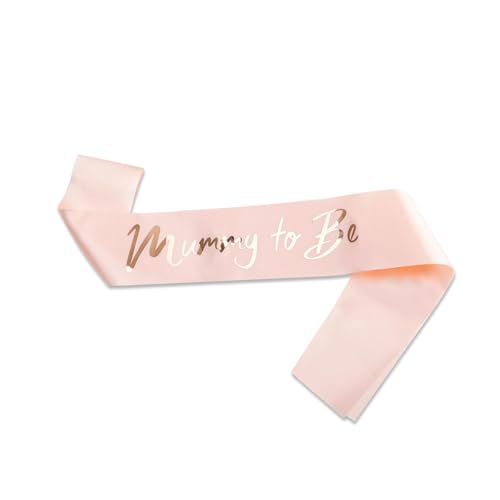 Elegant Pink Gold Sash Pink Gold Mum-to-Be Sash - Elegant Baby Shower Accessory Adjustable Fit for Expectant Mothers