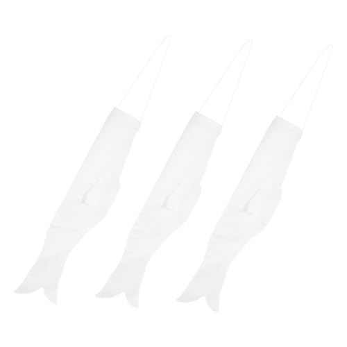 3 Piezas Koinobori Carp Flags Pintar de Lona Blanca Proyectos de Decoración de Jardín