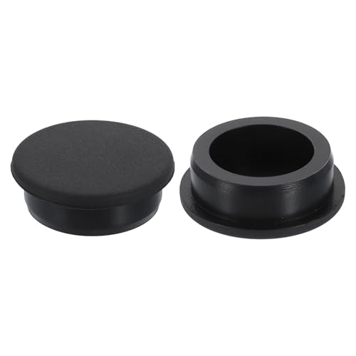 Image of uxcell 2Pcs Silicone Hole Plug, Waterproof Round Rubber Stoppers Bottle Seal Plugs Tube Pipe End Caps for 40mm /1.57 inch Hole for Bathtub Bottle, Black