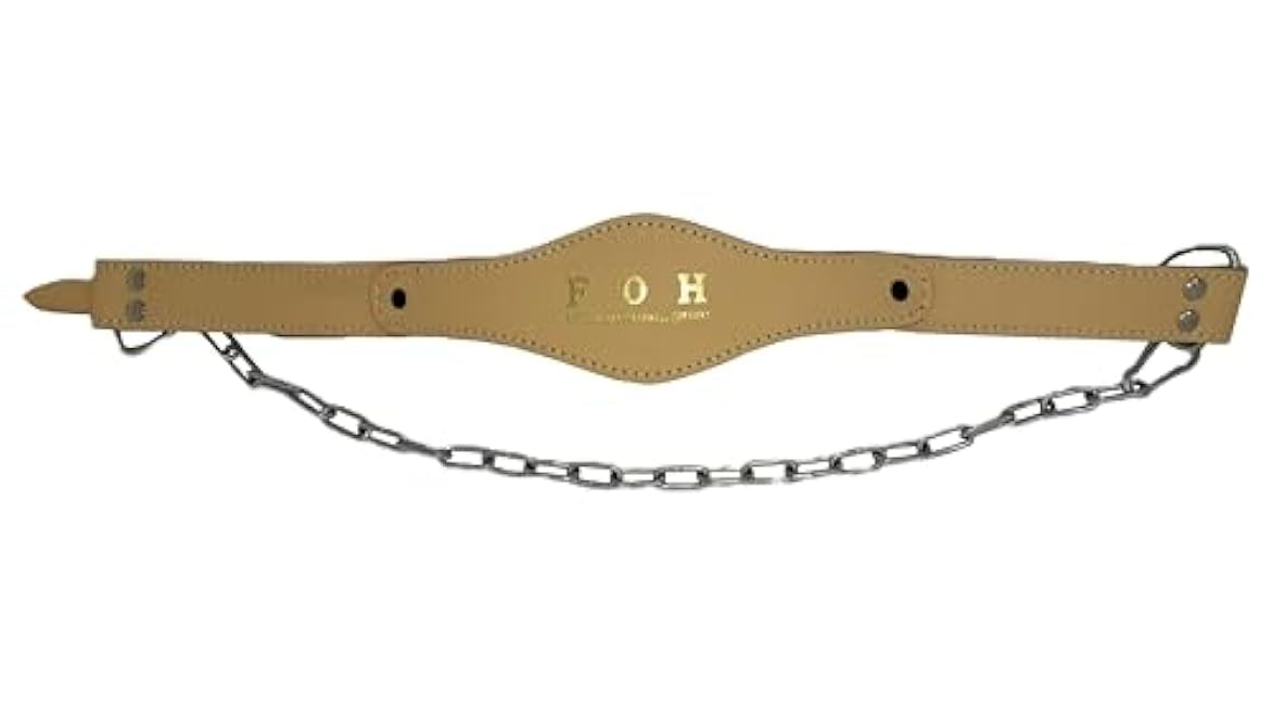 Force of Habit Head Harness Leather 24 Steel Chain Roller Buckle Adjustment Padded Head Placement Reinforced Stitching Tan and Brown