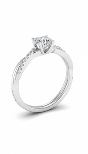 Image of 55Carat Choose Your Gemstone 925 Sterling Silver Infinity Twist Ring Crystal Heart Shape Side Stone Wedding Valentine Wear Promise Ring with Pave Setting for Women Size US 4 to 12