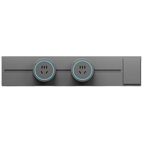 Regleta de enchufes múltiples con carril flexible y tomas desmontables para hogar y oficina