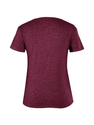 T-shirt d'été pour femme ample et léger en taille XL bordeaux