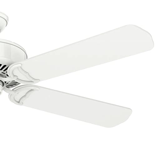 Casablanca 54 inch Indoor Ceiling Fan No Light with Remote Control - Ceiling Fan without Light, Standard Mount, 5 Blades, For Bedroom, Living Room, or Kitchen - Panama 59510, Snow White