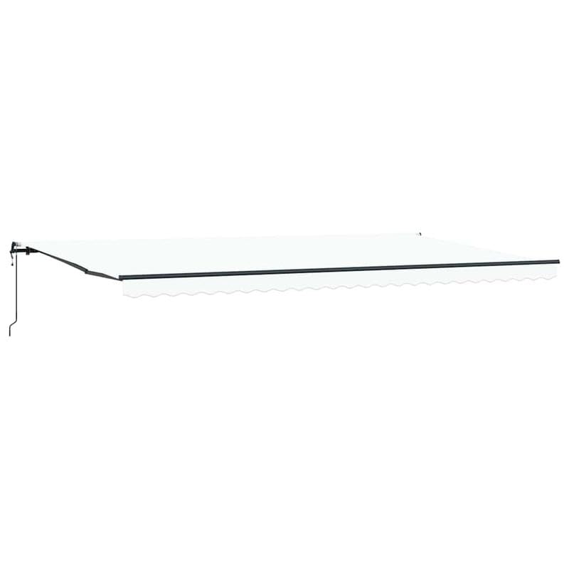 Toldo retráctil blanco 600 x 300 cm de tela – Protección solar perfecta para terraza, balcón o jardín – Fácil de usar y duradero