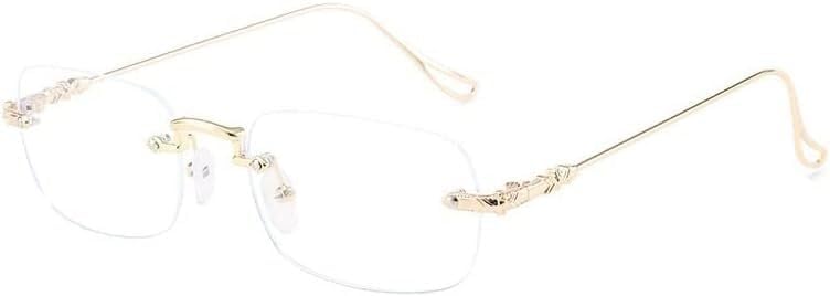 Rimless Computer Readers Anti Glare Reading Glasses Sturdy Blue Light Blocking Flat Light Mirror Eyewear