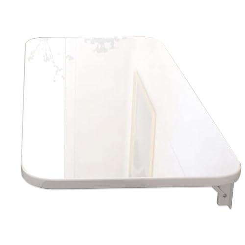 Étagère pliante avec supports robustes table à abattant blanc L50