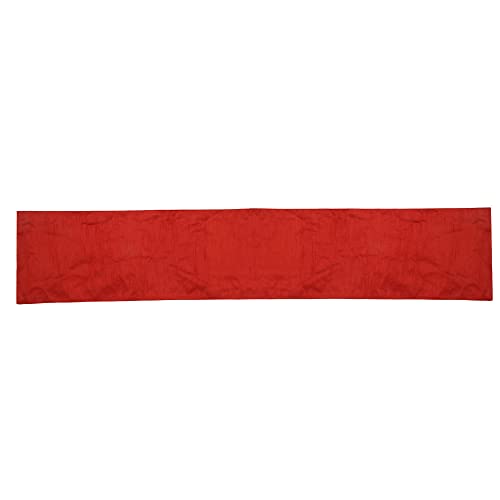 Image of E-EZRA Premium Raw Silk Table Runner for Centre Table / Coffee Table / 4 Seater / 6 Seater Dining Table (72 Inch, Red)