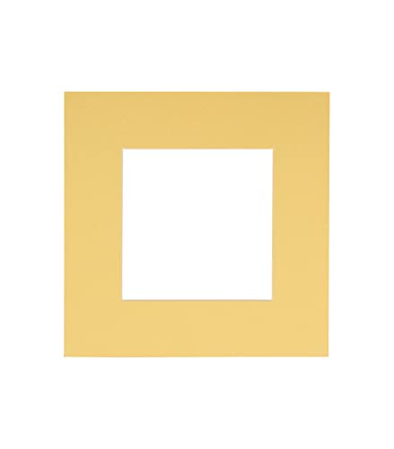 10x10 Mat Bevel Cut for 6x6 Photos - Precut Marzipan Beige Square Shaped Photo Mat Board Opening - Acid Free Matte to Protect Your Pictures - Bevel Cut for Family Photos, Pack of 1 Matboard Show Kit