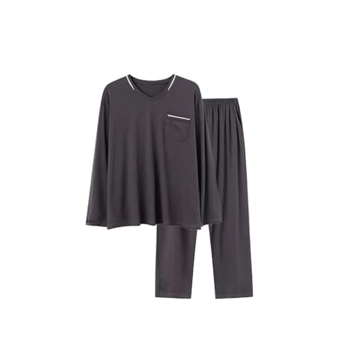 Men's Pajamas Cotton Plus Size Long Sleeve Pullover Sports Homewear Casual Korean Large