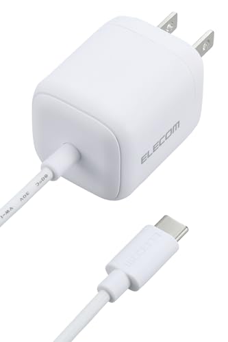 エレコム 充電器 Type-C 30W USB PD対応 USB-C ケーブル一体型 1.5m 折りたたみ式プラグ PSE認証 【 iPhone 15 / OPPO/Pixel など各種対応】 ホワイト MPA-ACCP7930WH