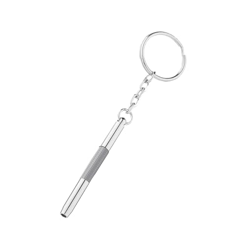 Volumoon Llavero Mini Destornillador 3 en 1, Mini Destornillador Multifunción, Destornillador Portátil, Precisión Herramienta de Mini Destornillador para Gafas Gafas de Sol Relojes Joyas (Plateado)