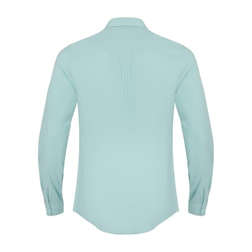 Image of JEKAOYI Mens Button Down Cotton Linen Shirts Casual Long Sleeve Beach Tops