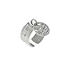 Bague breloque ajustable martelée acier inoxydable pour femme (Acier)
