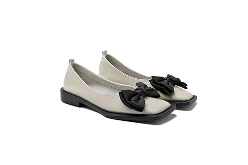 Ballet Flats Shoes for Women Comfortable Square Toe Walking Shoes Elegant Bowknot Slip On Wedding Dress Shoes