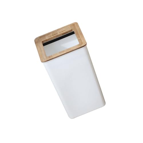 Caneca de basura rectangular blanca de estilo nórdico